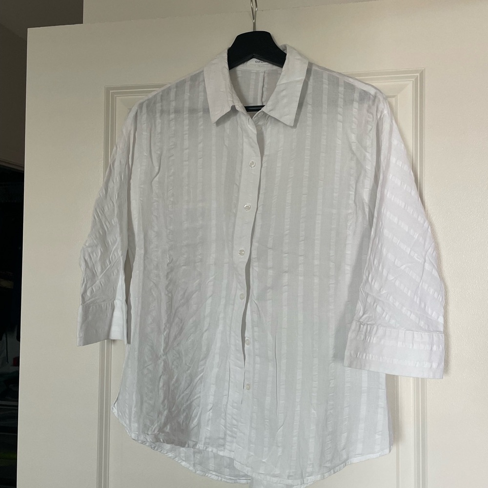 Opus Classic White Cotton Shirt